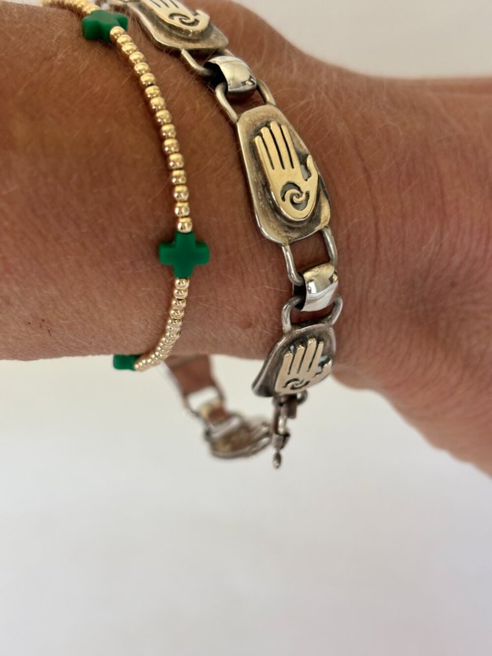 14K Gold and silver Native Hopi bracelet - Picture 5 of 6